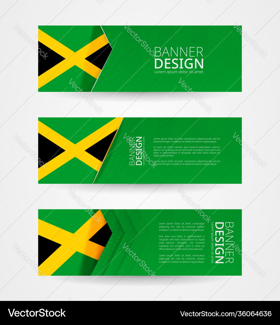 Set three horizontal banners with flag Vector Image