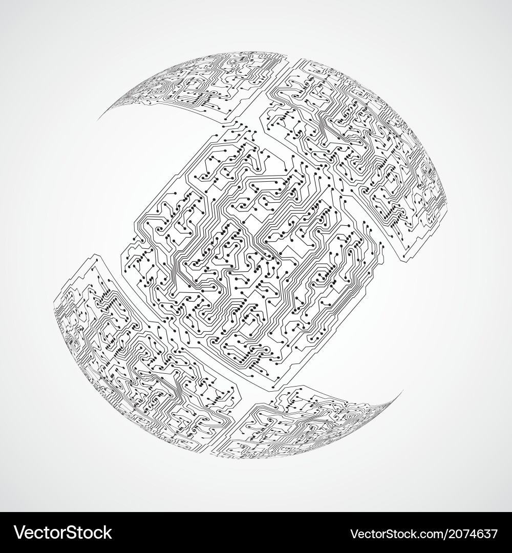 Background with circuit board texture vector image