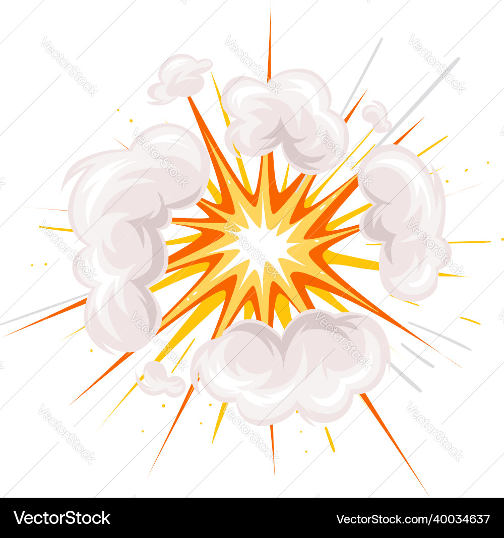 Bomb explosion with smoke Royalty Free Vector Image