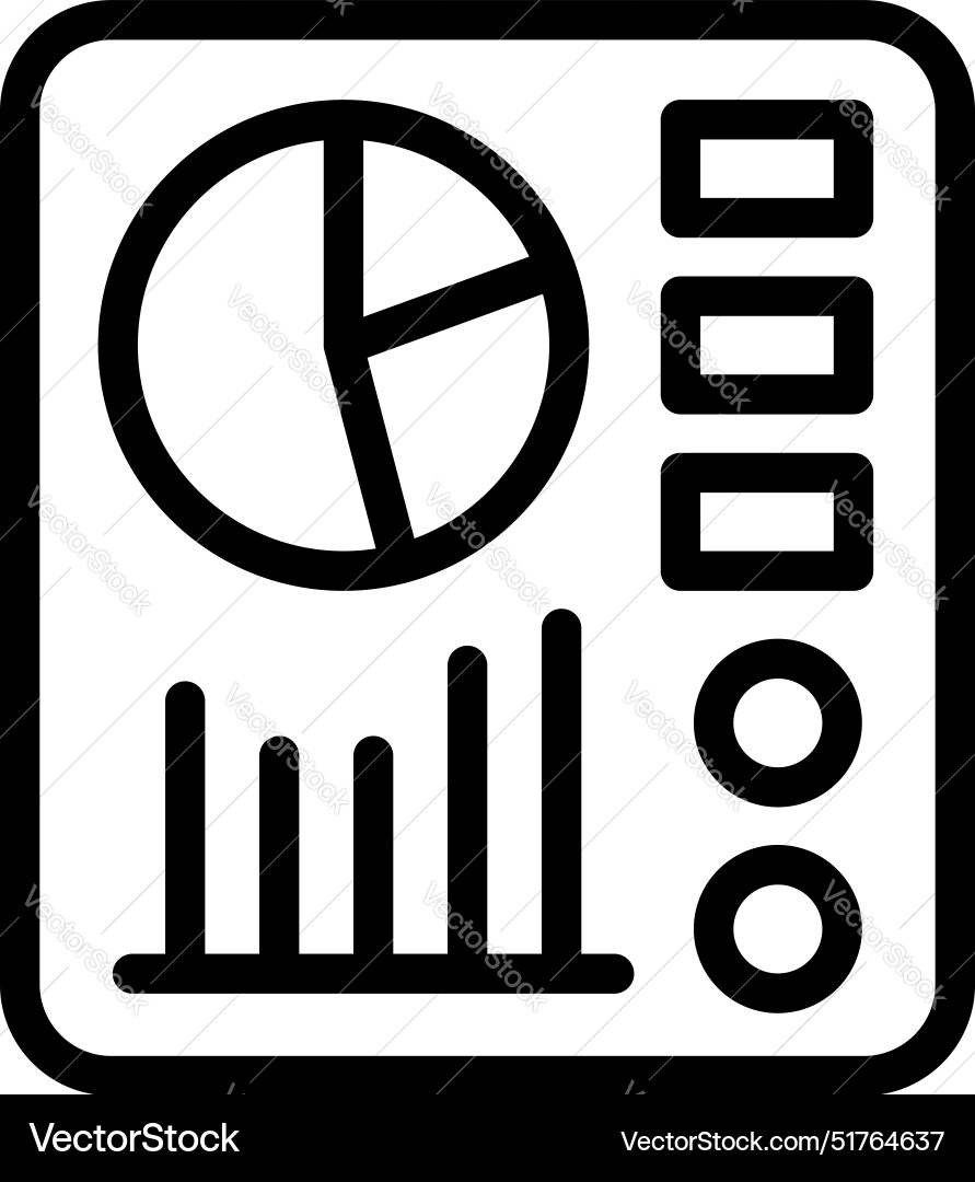 Business analytics dashboard displaying charts Business analytics dashboard displaying charts vector image