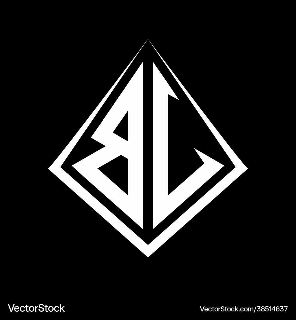 Bv logo letters monogram with prisma shape design Vector Image
