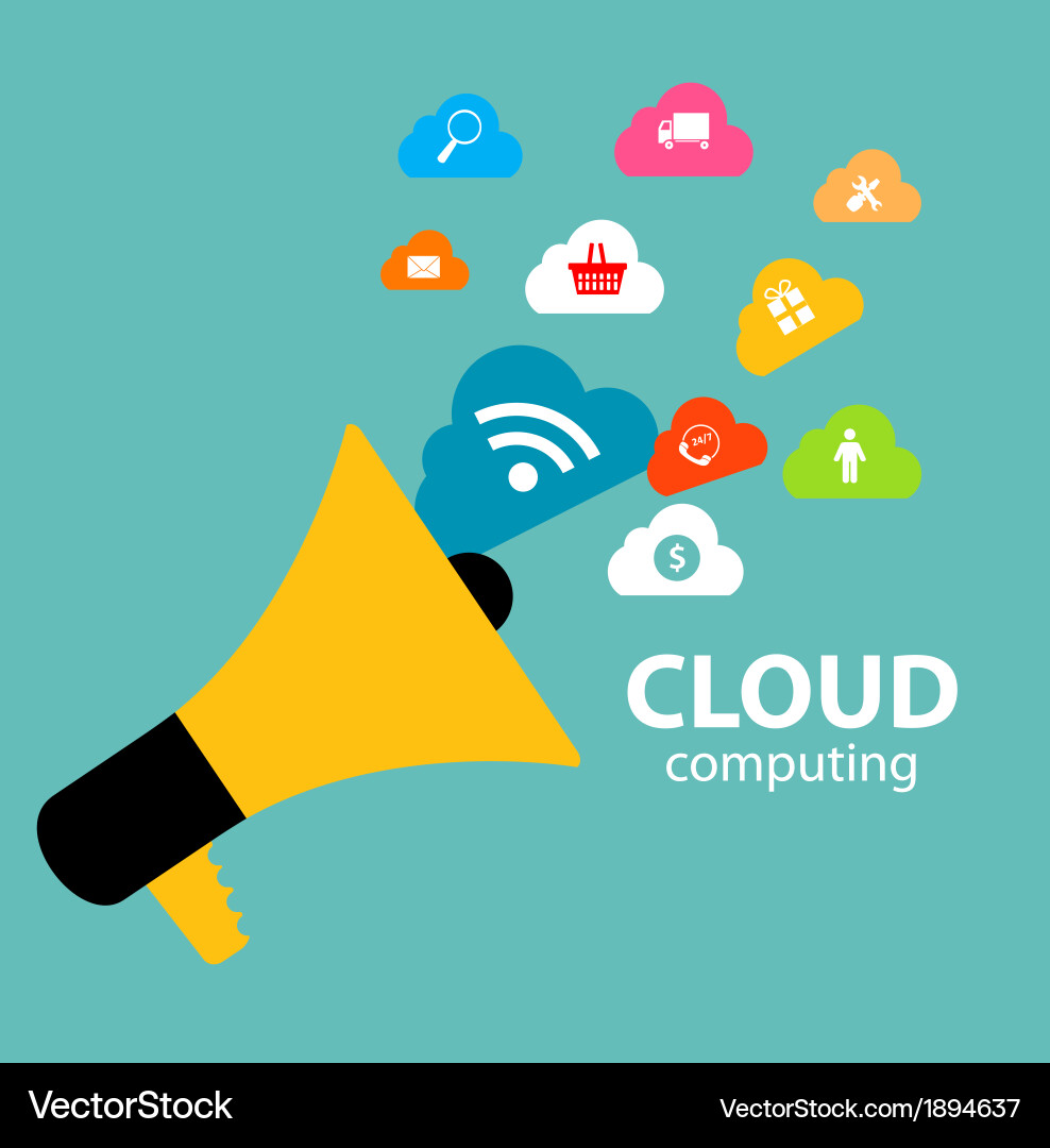 Cloud computing concept on different electronic Vector Image