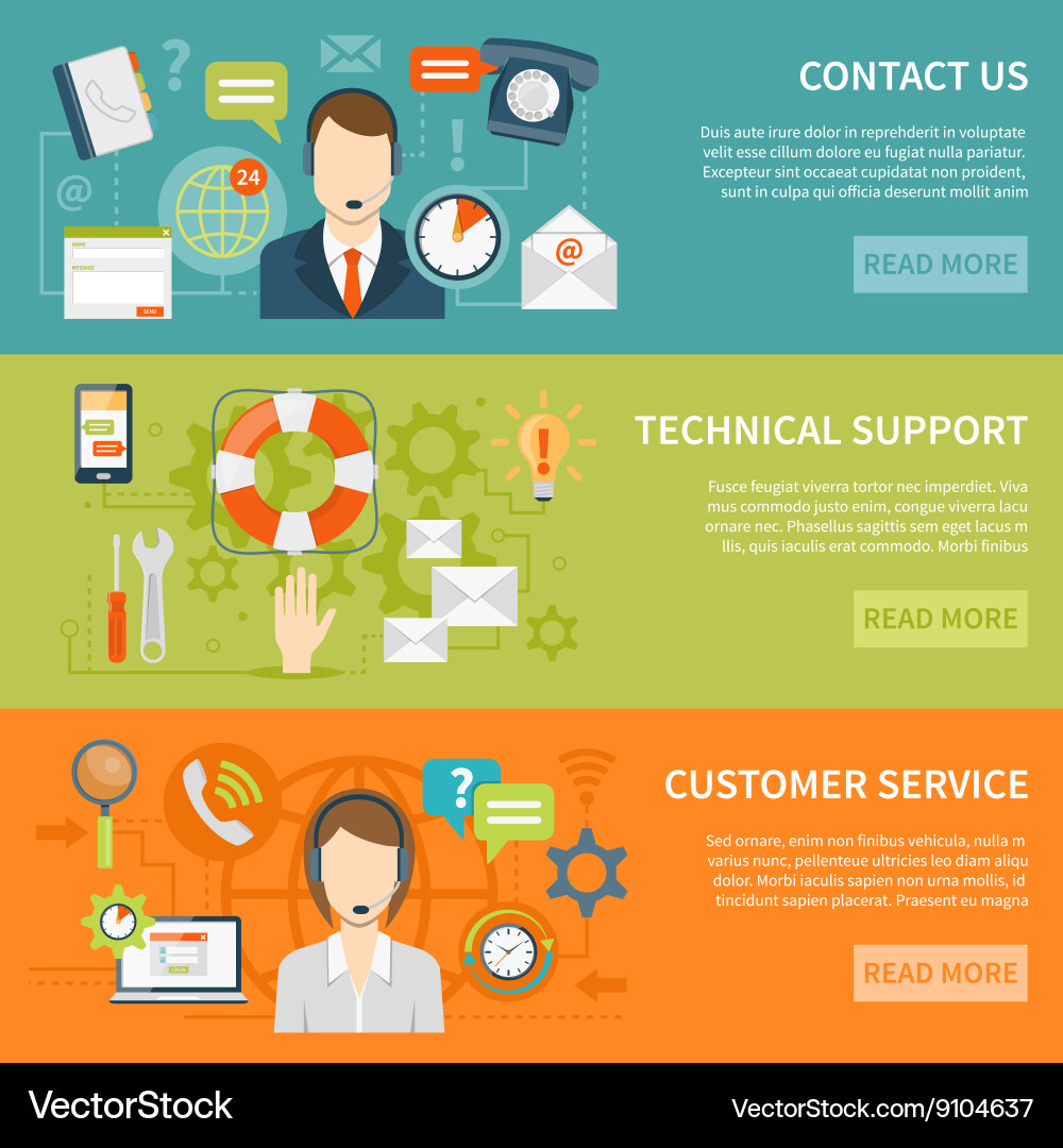 Customer Support Banners Vector Image