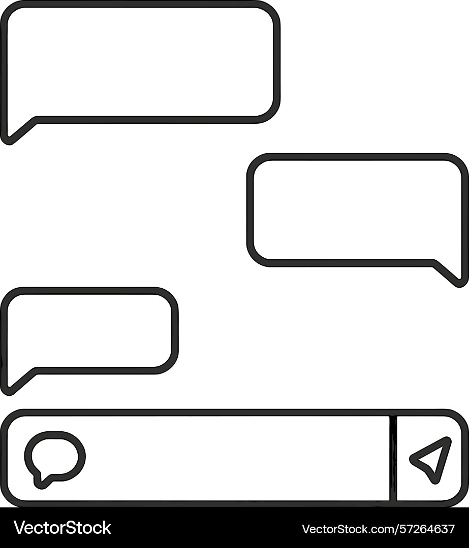 Digital messaging interface showing speech bubbles Digital messaging interface showing speech bubbles vector image