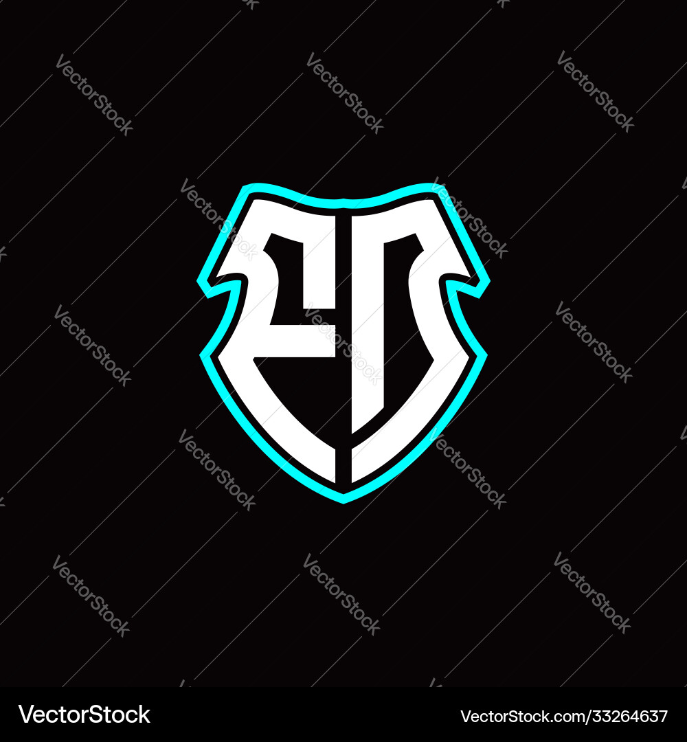 Fd initial logo design with a shield shape Vector Image
