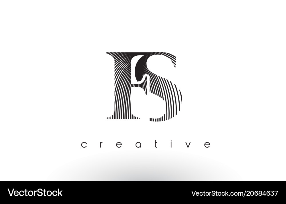 Fs logo design with multiple lines and black Vector Image