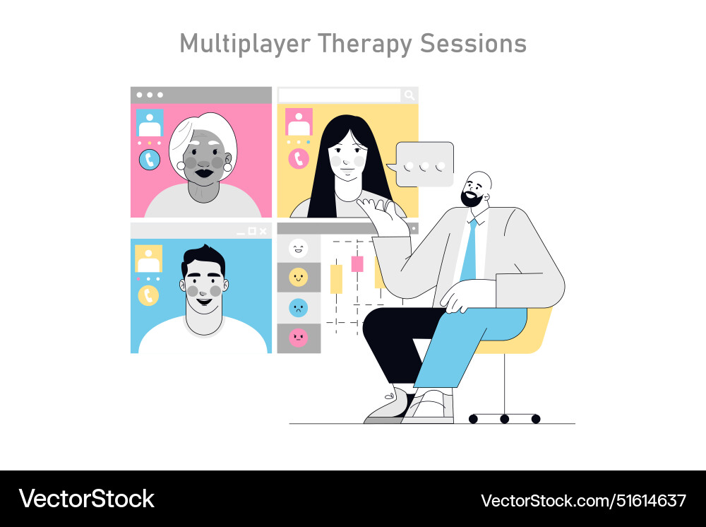 Gamification in psychotherapy flat Royalty Free Vector Image
