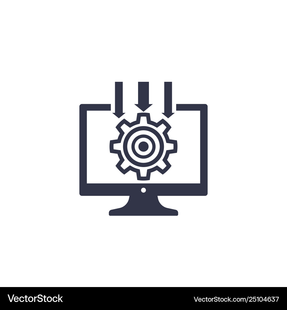 Integration system computer technology icon vector image
