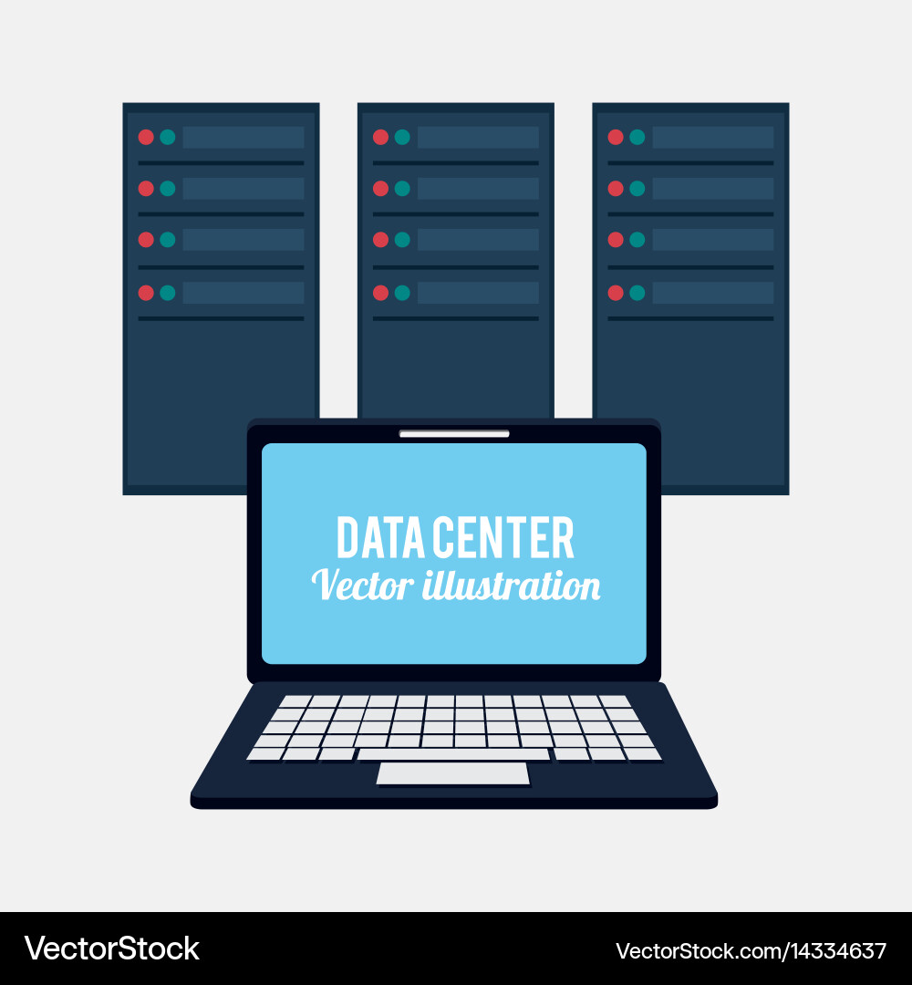 Laptop data center system developer vector image