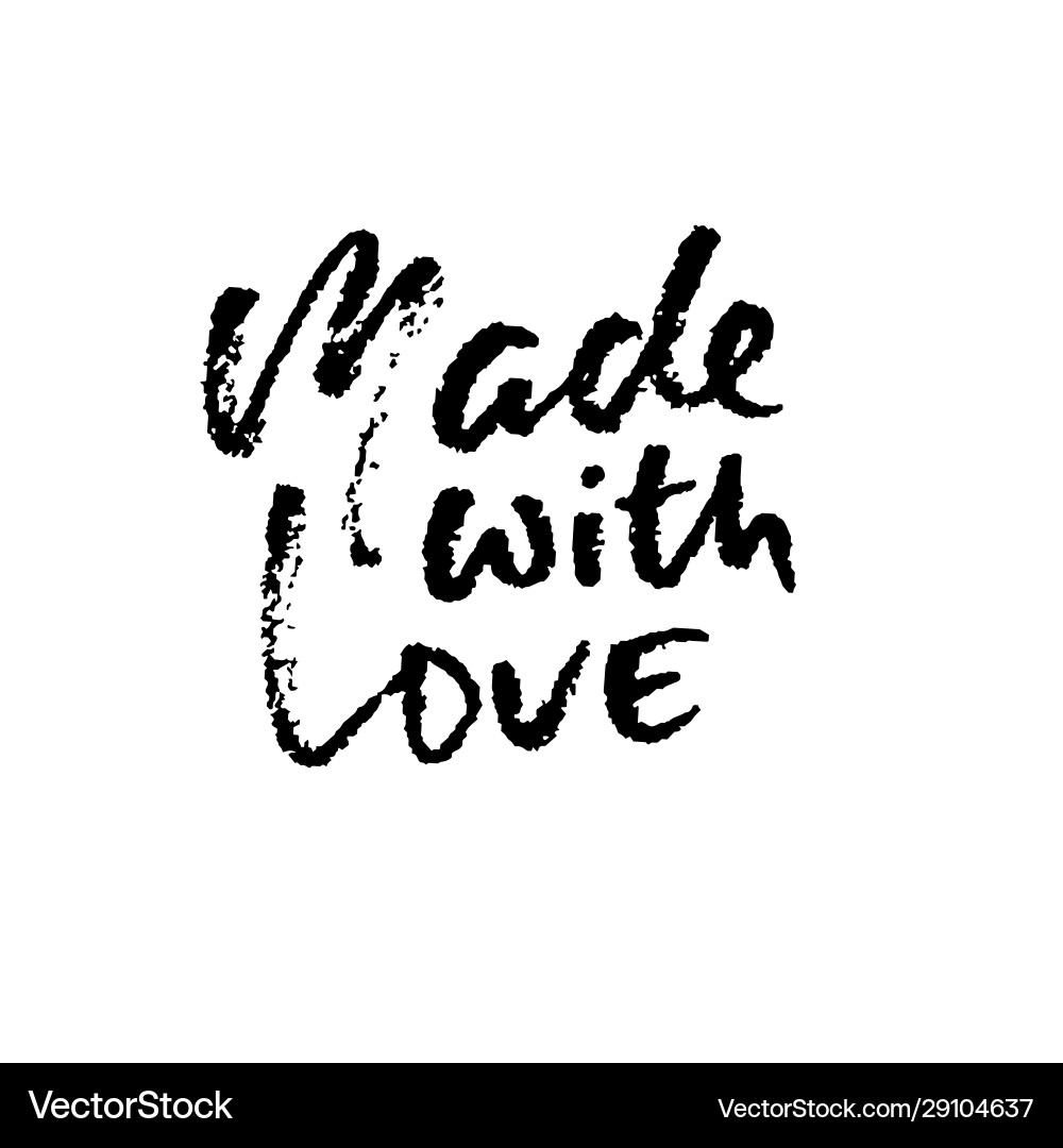 Made with love hand lettering phrase Vector Image