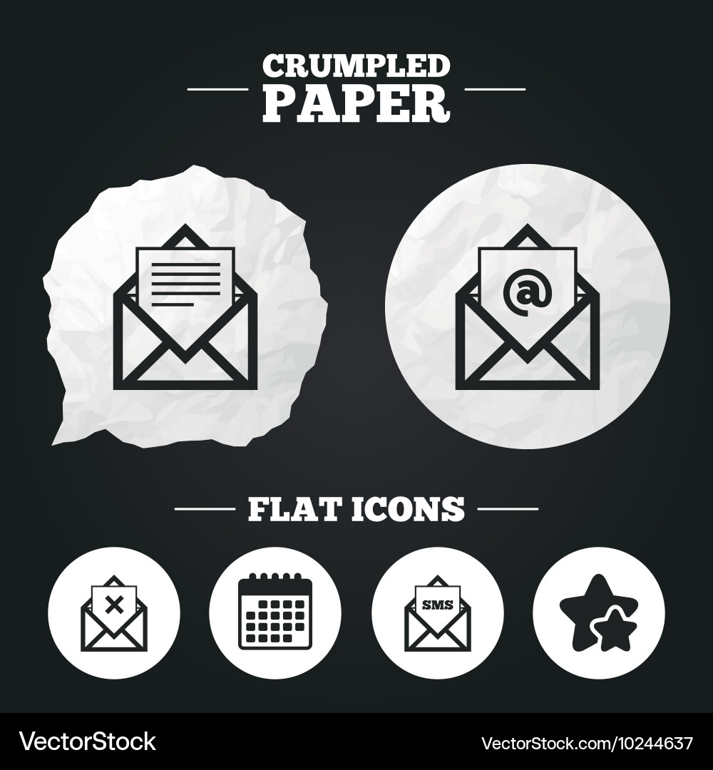 Mail envelope icons message document symbols vector image