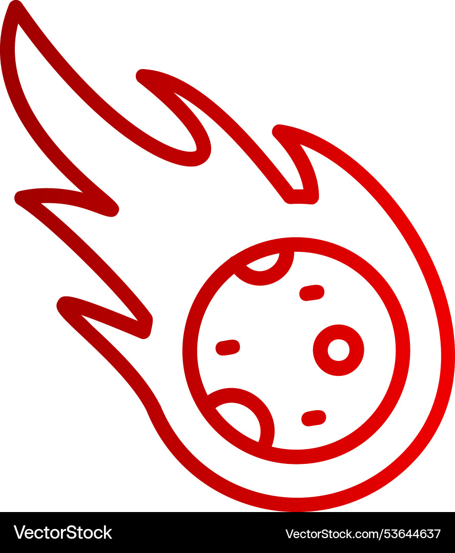 Meteorite line gradient icon Vector Image