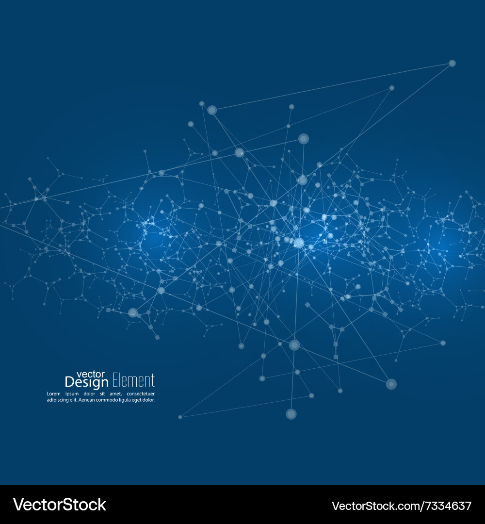 Molecular Network Abstract Background Vector Image