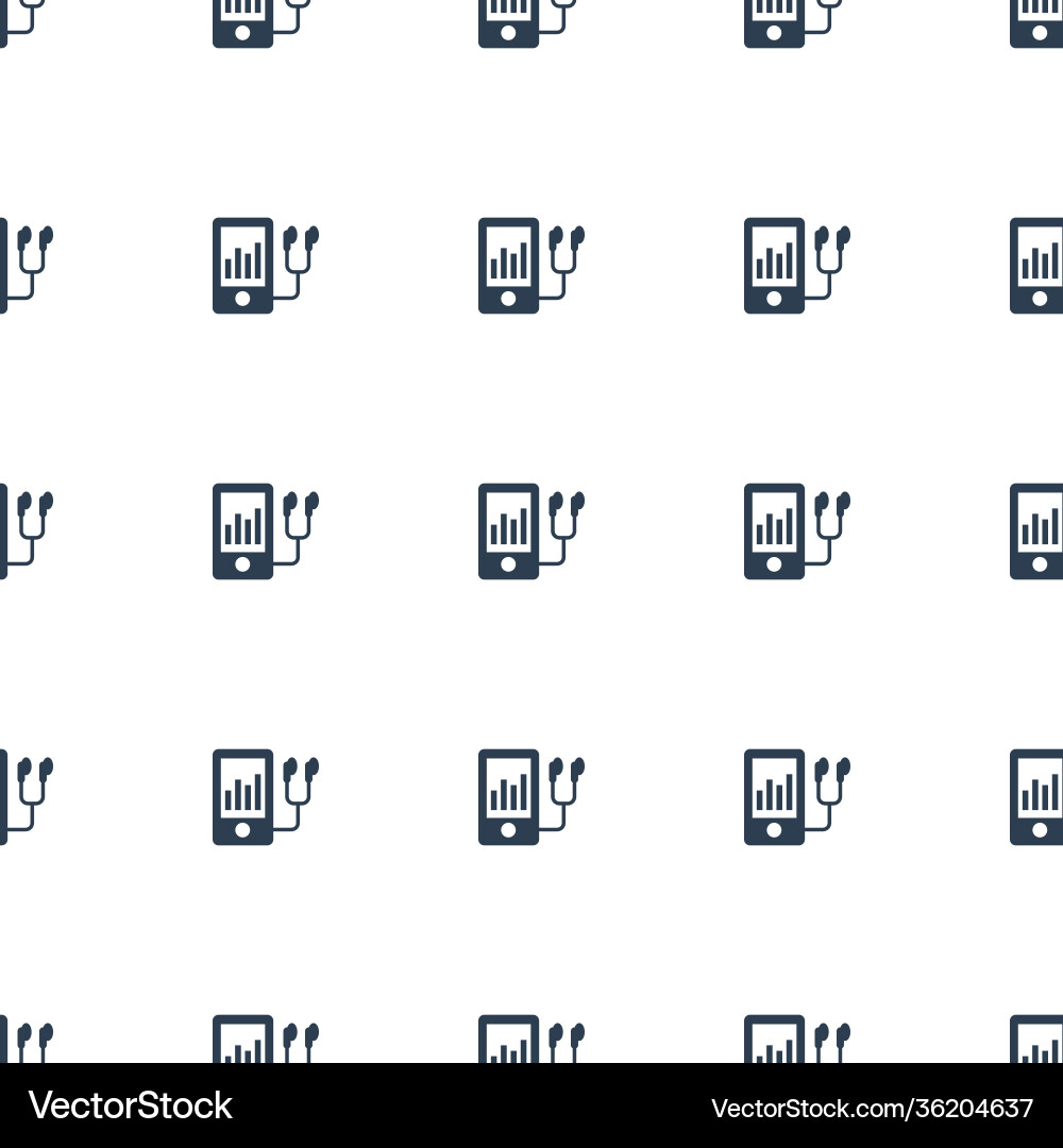 Mp player icon pattern seamless white background vector image