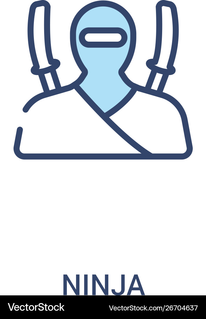 Ninja concept 2 colored icon simple line element Ninja concept 2 colored icon simple line element vector image