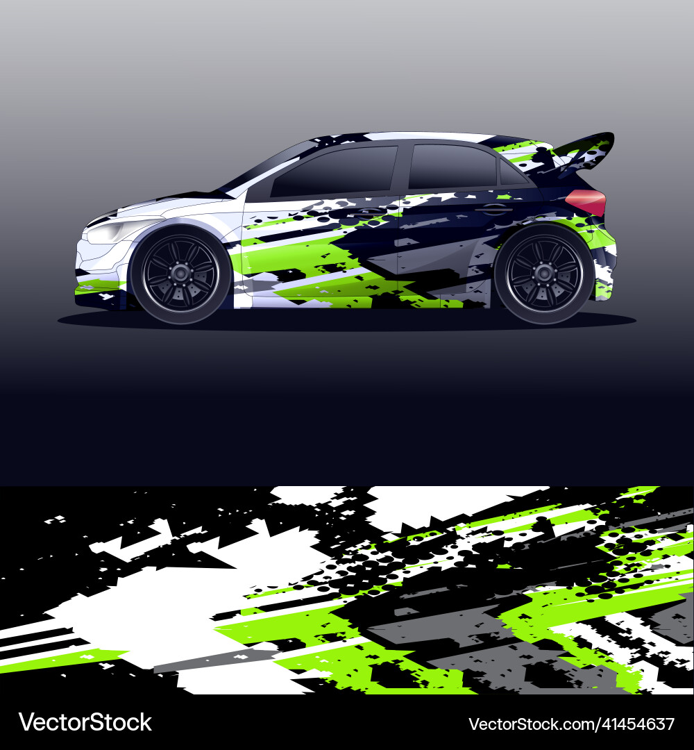 Rally Car Decal Wrap - Abstract Vector Image