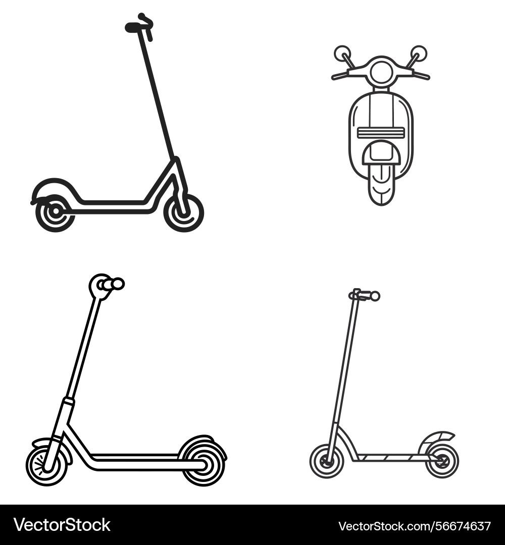 Scooter icons set with different types and styles Vector Image