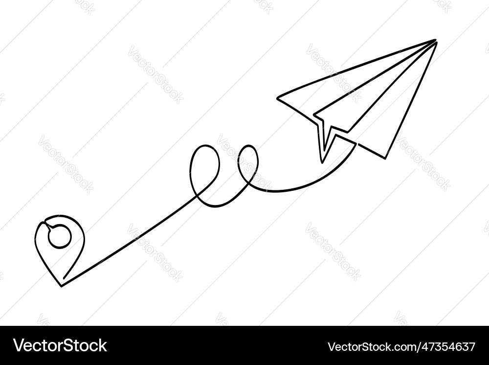Single or continuous line art of map pointer Single or continuous line art of map pointer vector image
