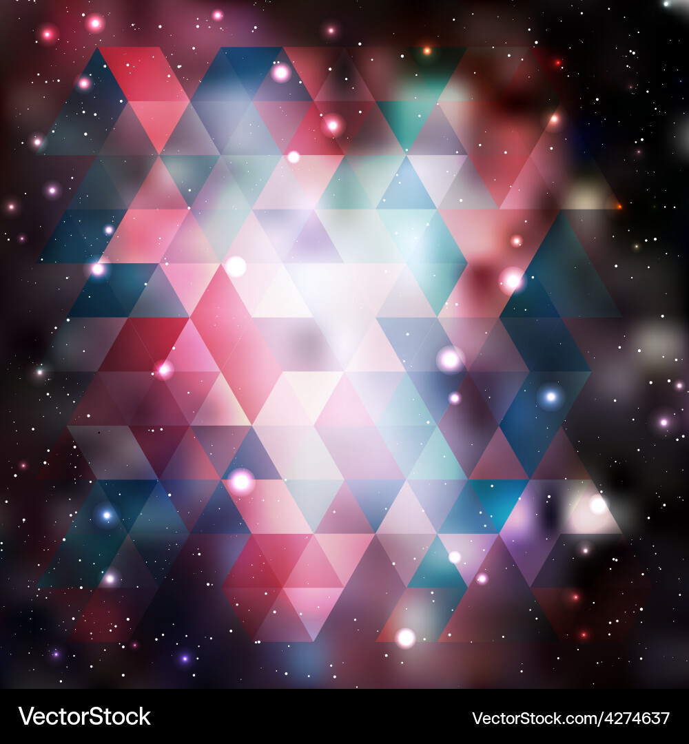 Triangle background with galaxy texture vector image