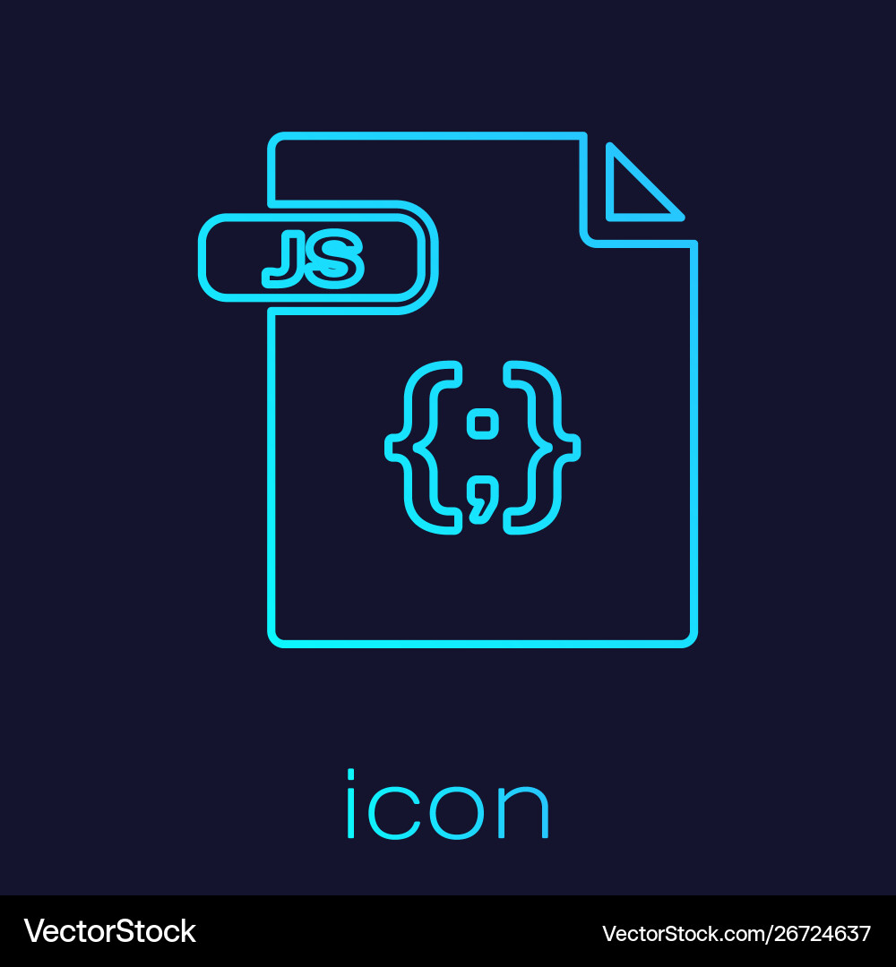 Turquoise line js file document download Turquoise line js file document download vector image