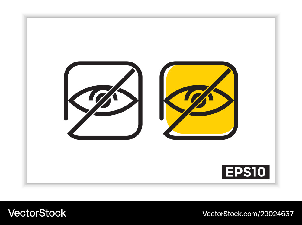 Visible and invisible icons hide Visible and invisible icons hide vector image