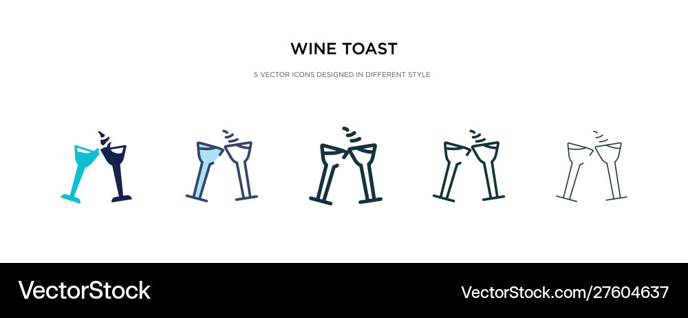 Wine toast icon in different style two colored Wine toast icon in different style two colored vector image