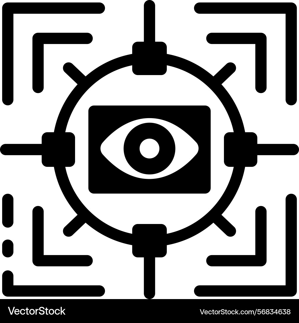 A glyph style icon denoting hidden pattern analyti vector image