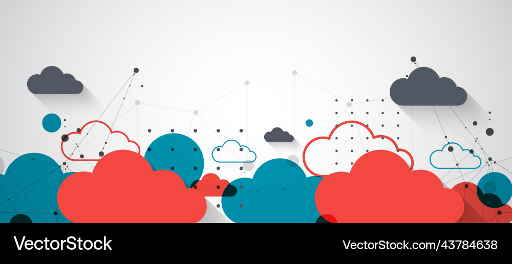 Abstract background with clouds technological vector image