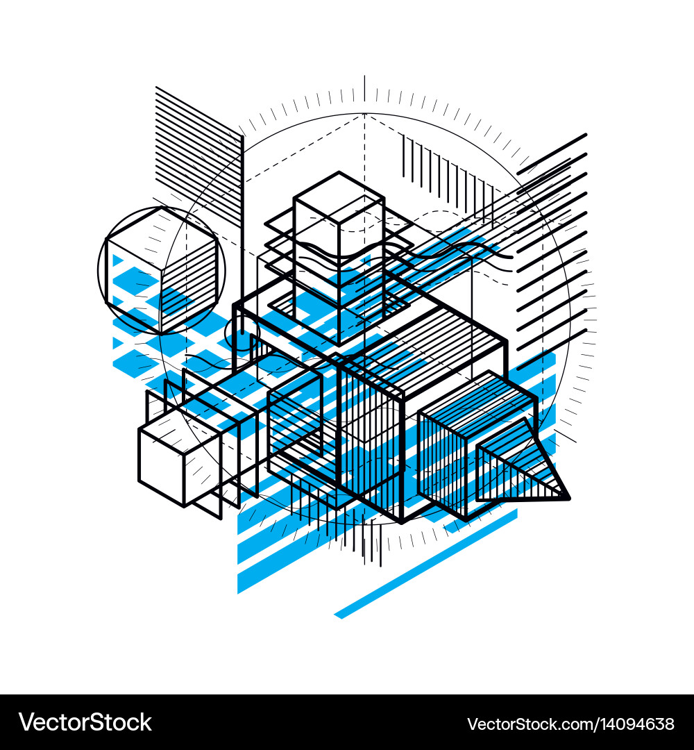 Abstract isometrics background 3d layout Vector Image