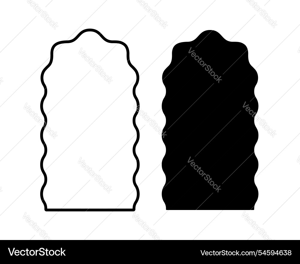 Arch frame and shape with wavy borders archway Arch frame and shape with wavy borders archway vector image