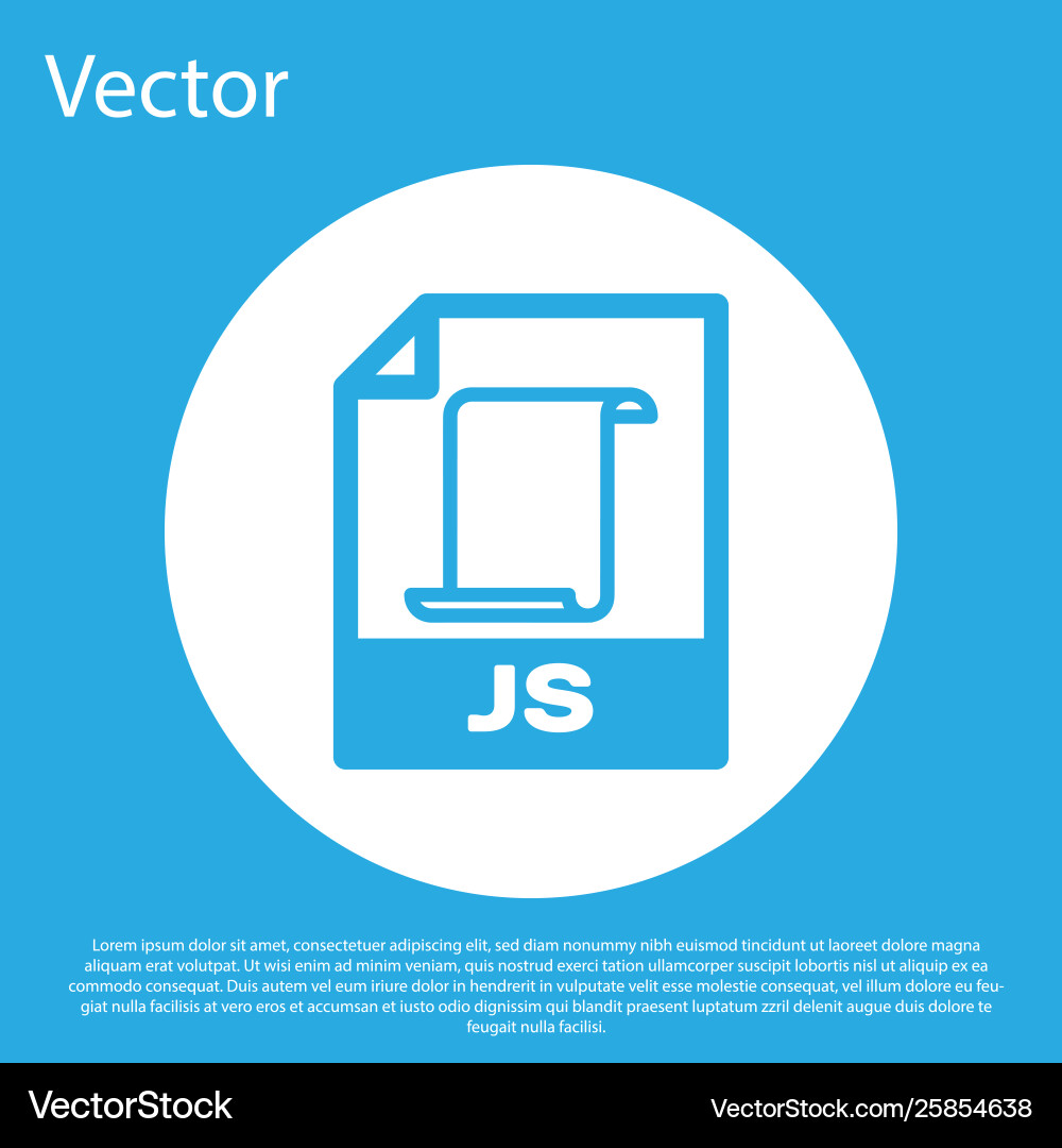 Blue js file document icon download button vector image