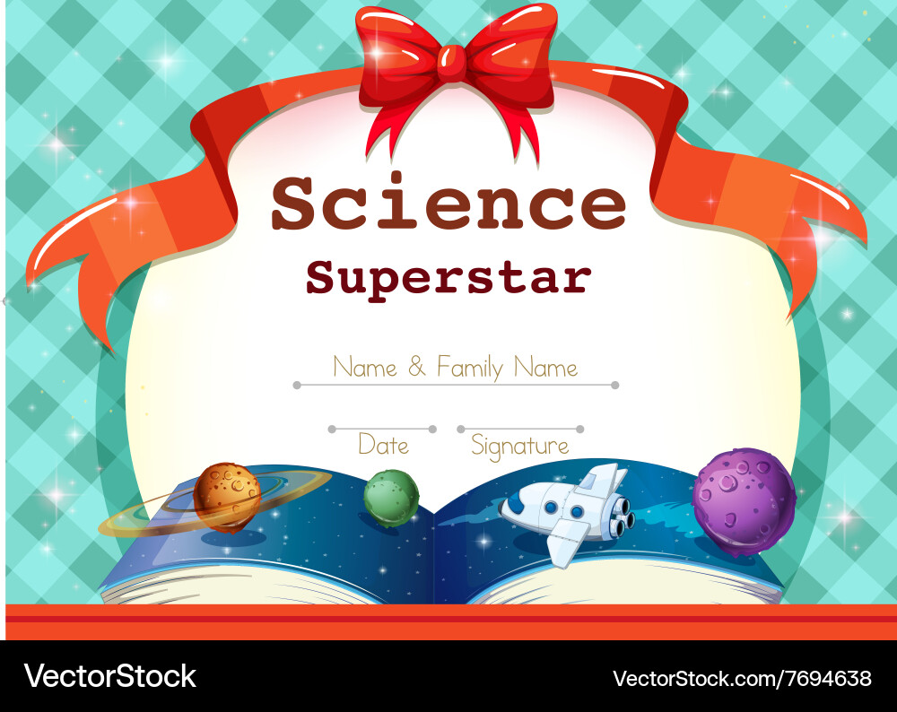 Certificate template with science theme Vector Image