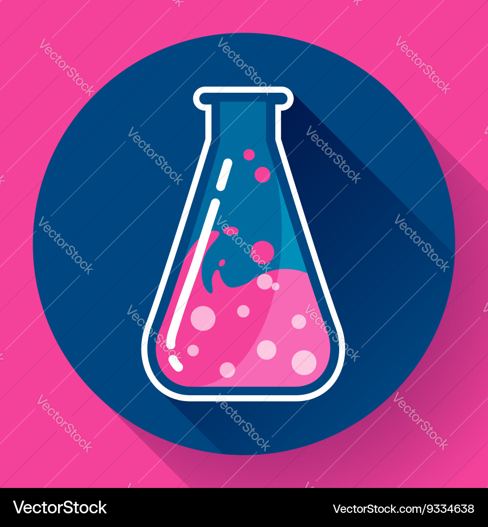 Chemical Lab Flask Icon - Triangular Shape vector image