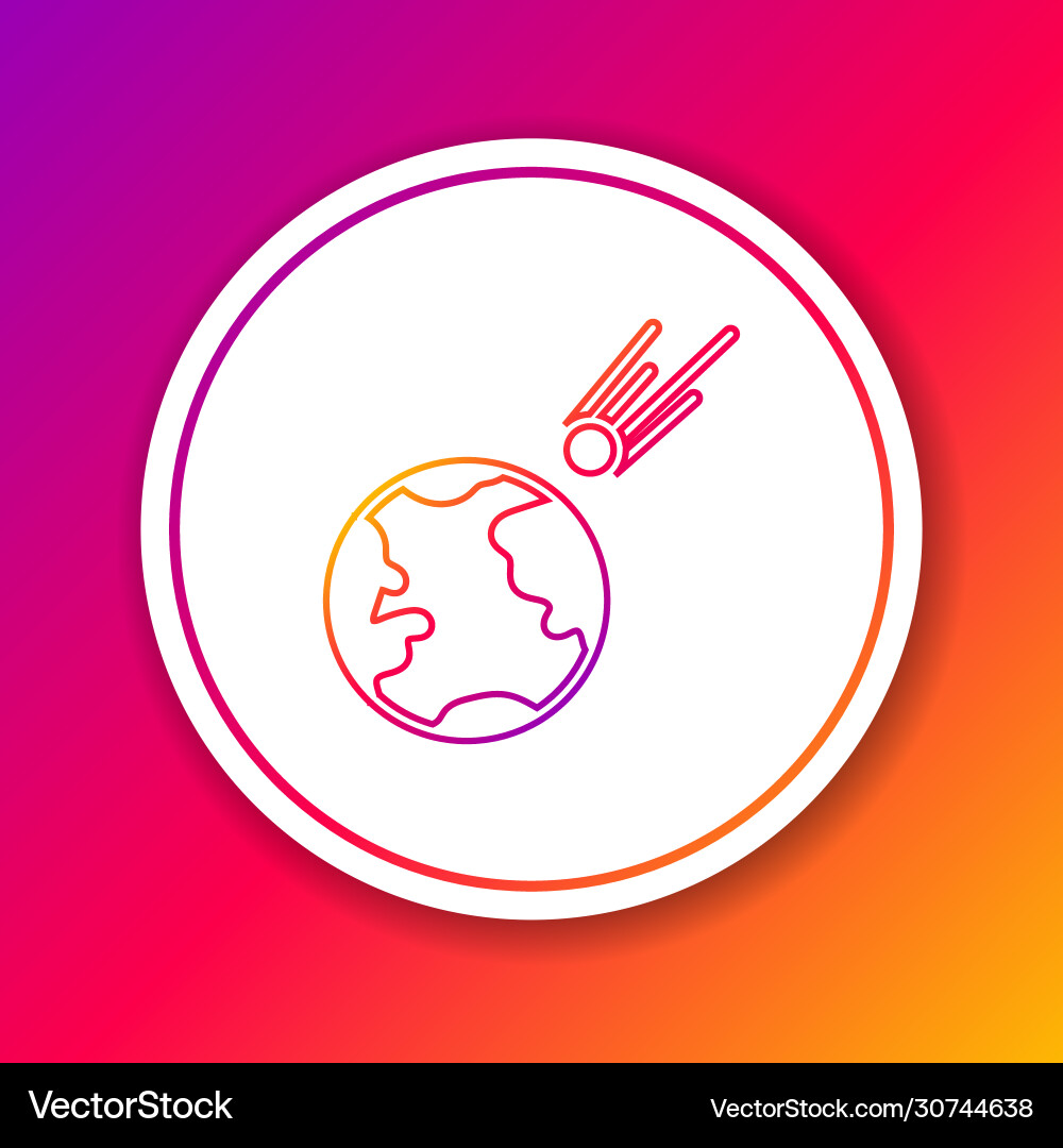 Color line comet falling down fast icon isolated Vector Image
