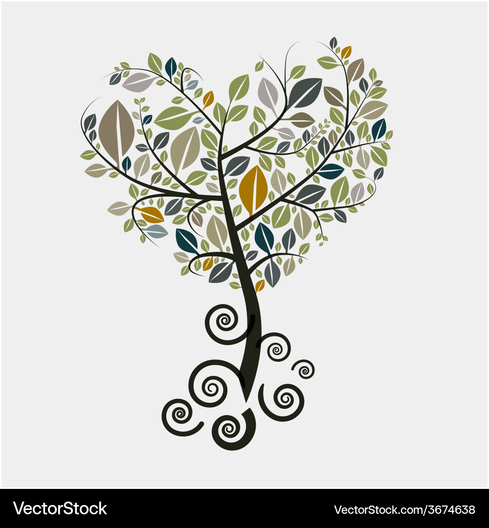 Curled Roots Tree Symbol vector image