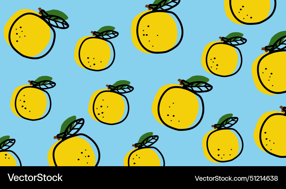 Cute orange fruits pattern background Royalty Free Vector
