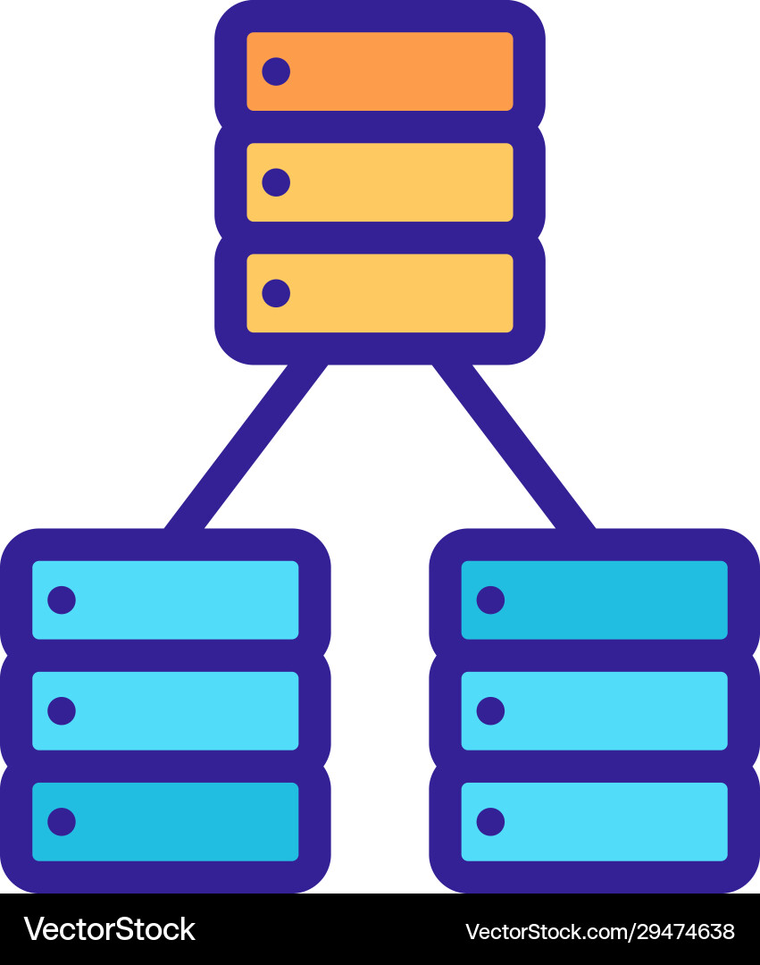 Database is an icon isolated contour Database is an icon isolated contour Vector Image