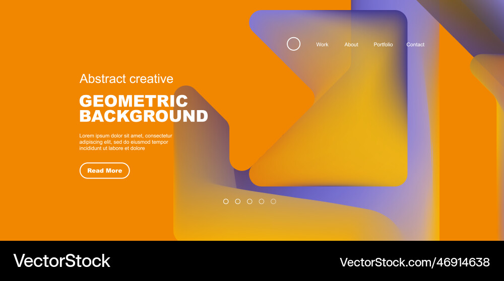 Fluid gradient triangles landing page background Vector Image