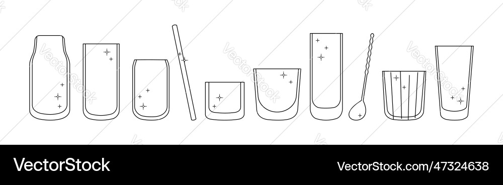 Glas- und Tumbler-Symbolsatz Glas- und Tumbler-Symbolsatz vektorbild