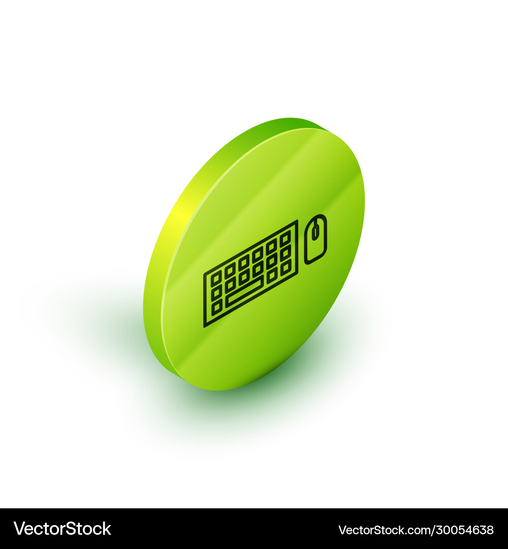 Isometric line computer keyboard and mouse icon Isometric line computer keyboard and mouse icon vector image