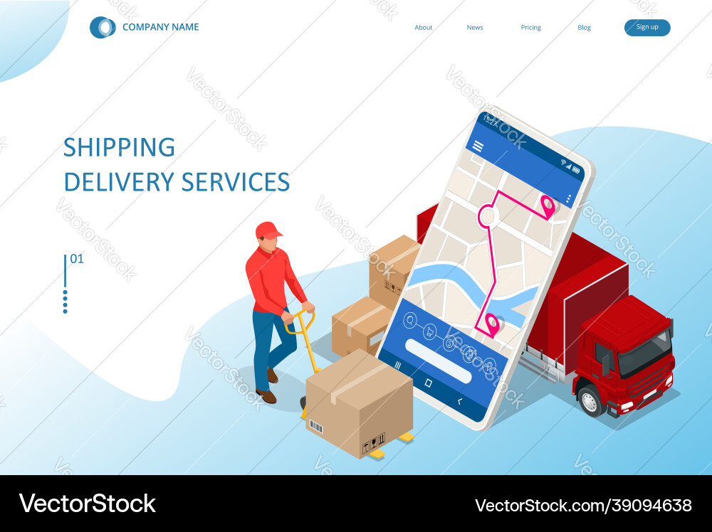 Isometric logistics and delivery concept Isometric logistics and delivery concept vector image