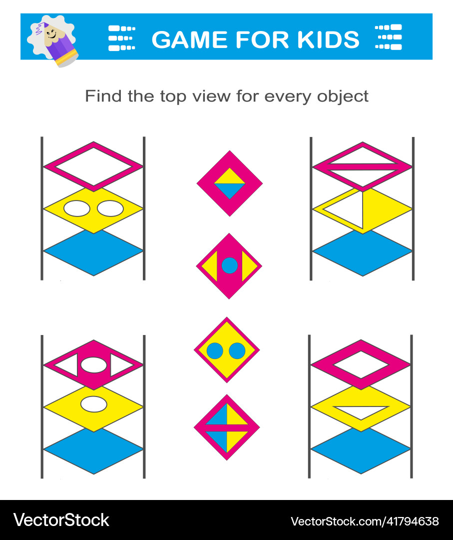 Logical puzzle game attention tasks for children vector image