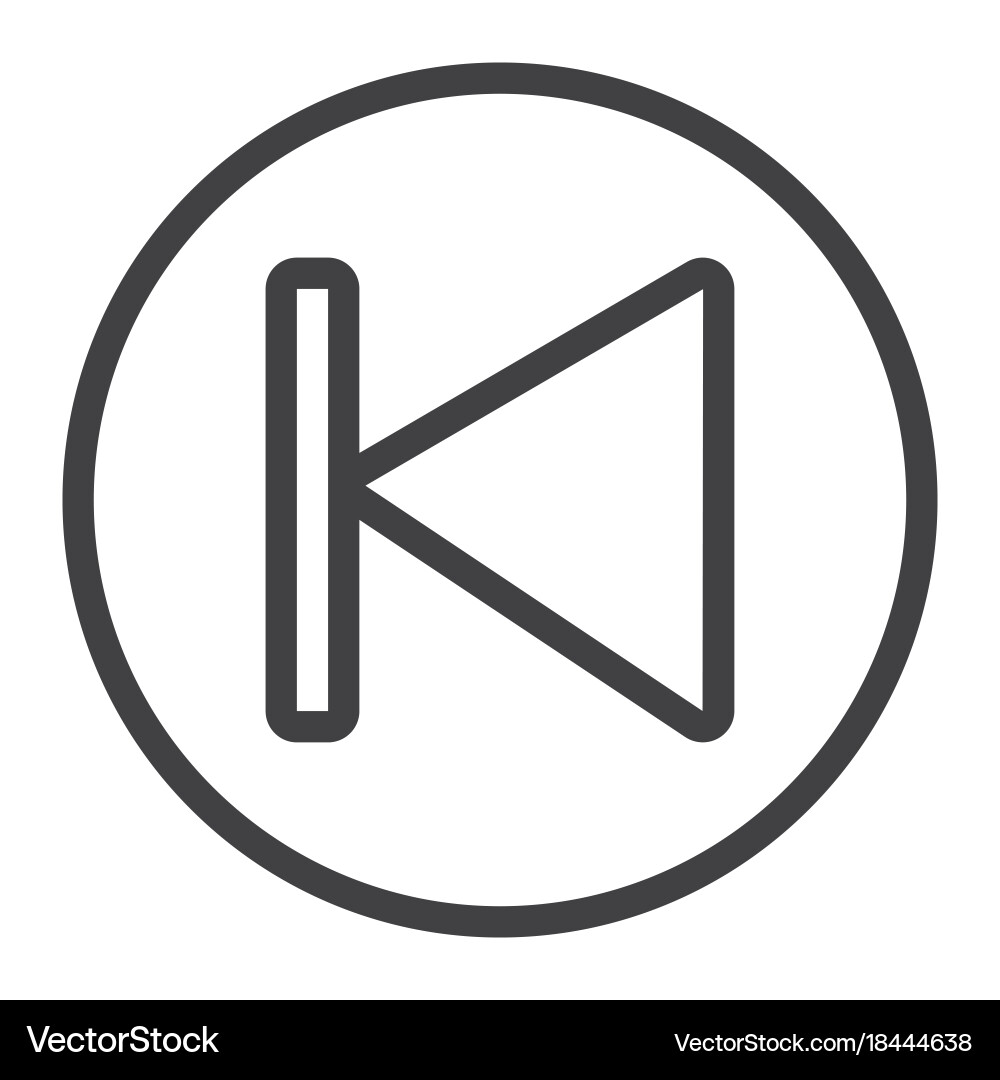Previous button line icon web and mobile audio vector image