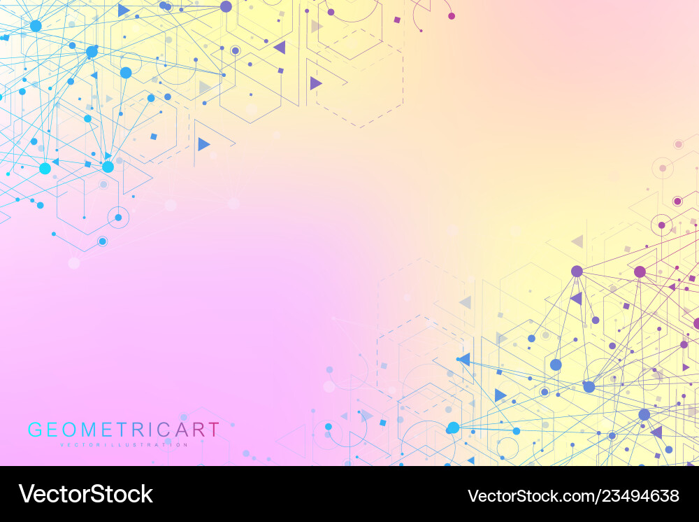 Science network pattern connecting lines and dots Vector Image