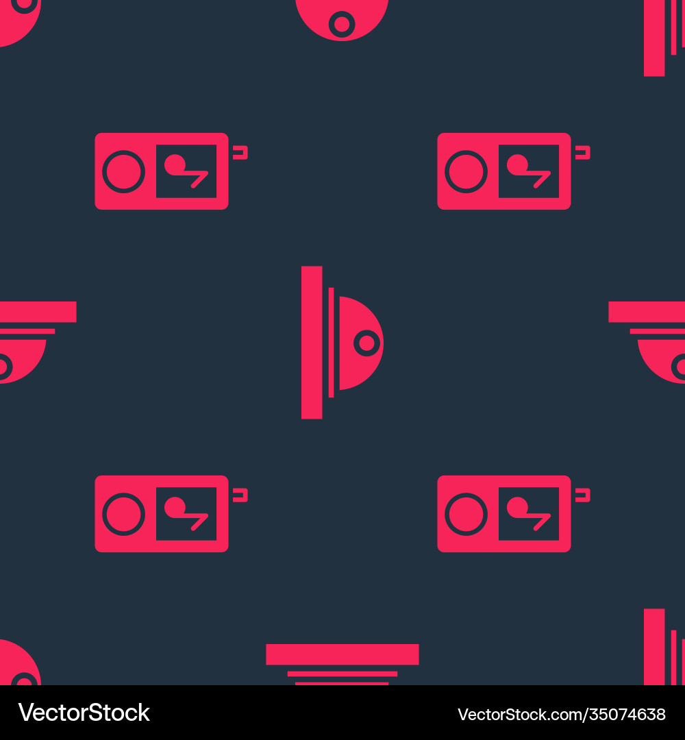 Set music player and motion sensor on seamless Set music player and motion sensor on seamless vector image