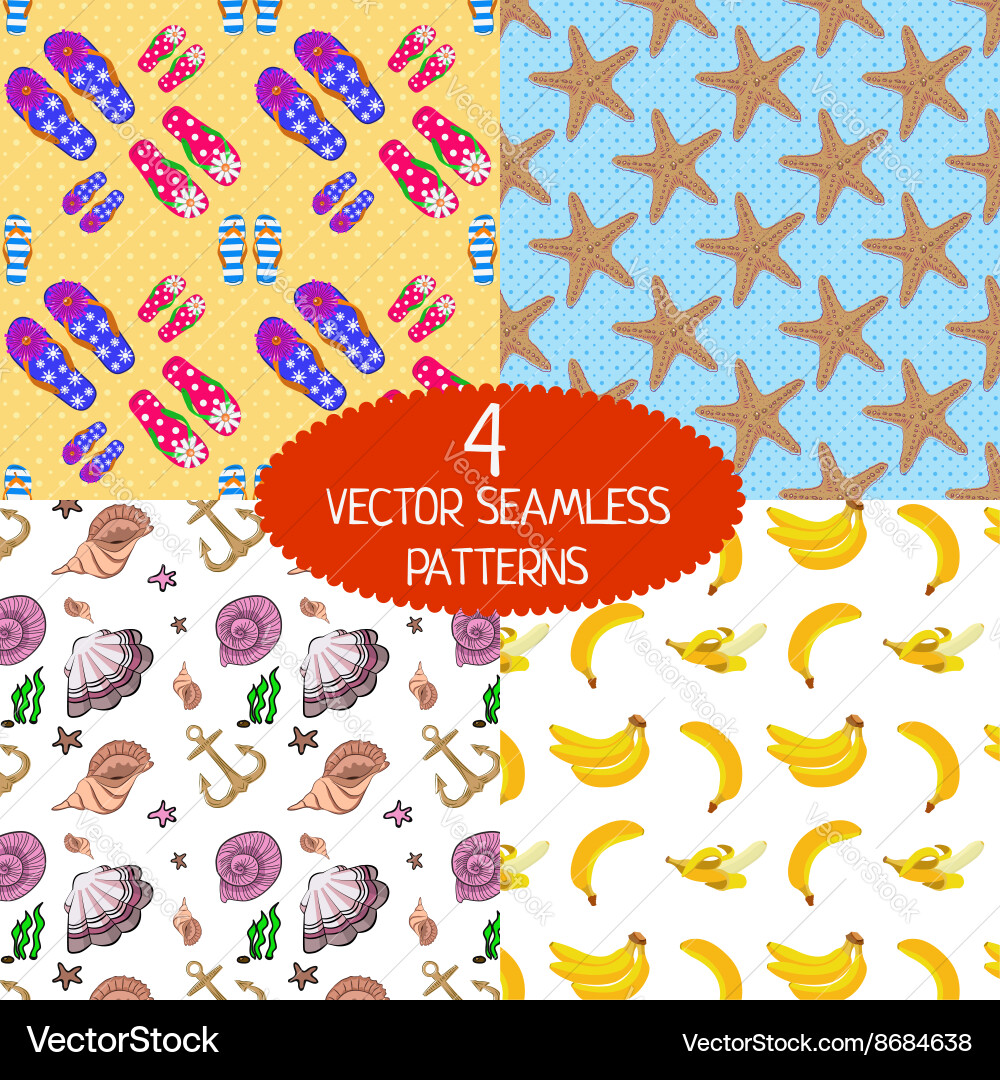 Set of summer patterns vector image