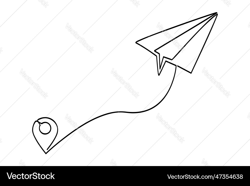 Single or continuous line art of map pointer Vector Image
