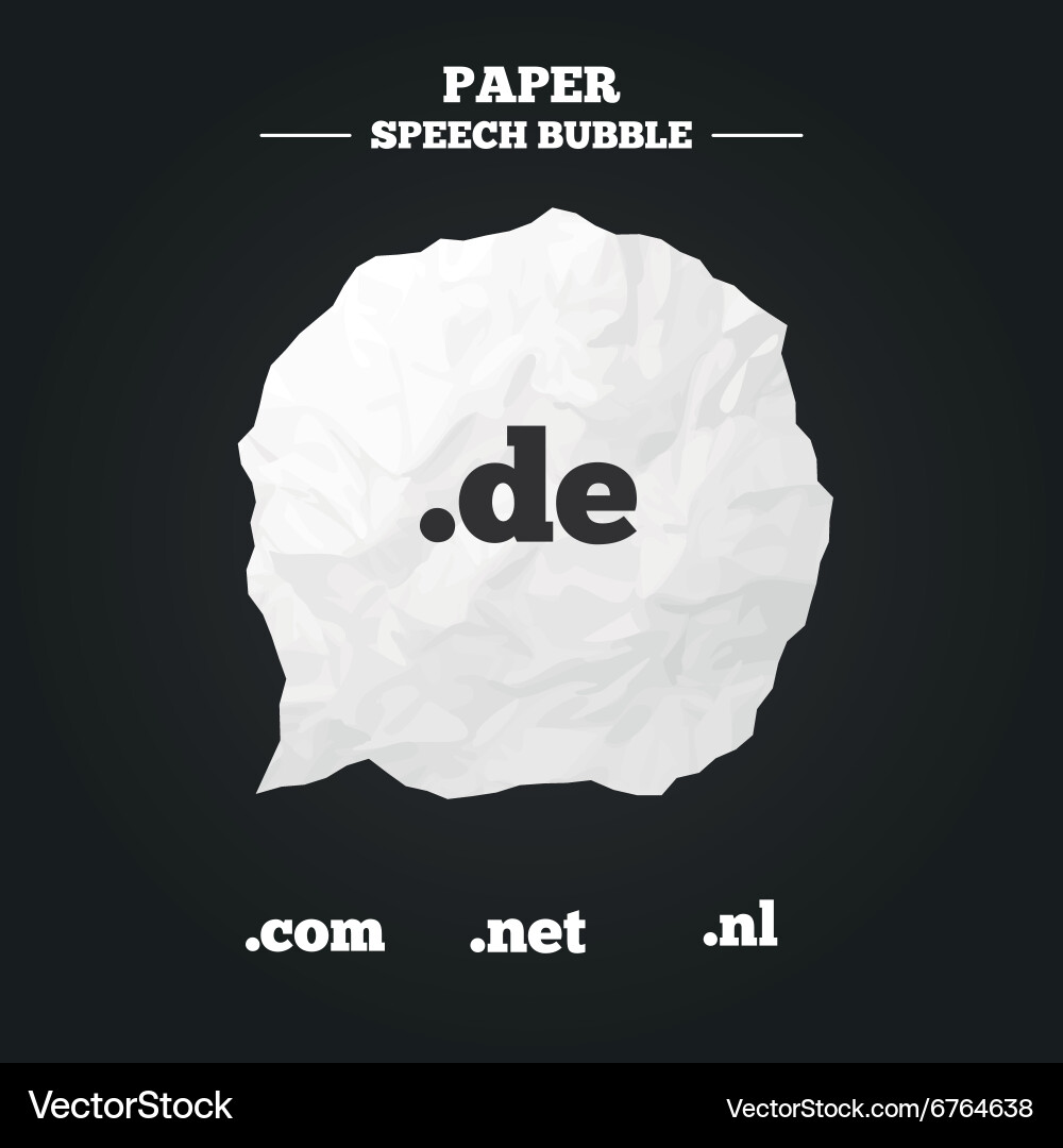 Top-level domains signs de com net and nl vector image
