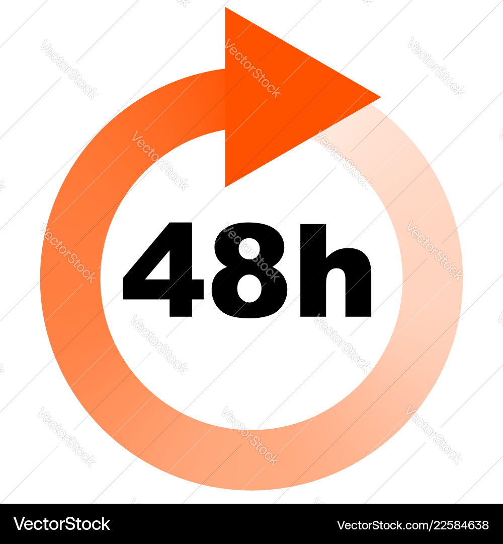 Turn around time tat icon with circular clockwise Vector Image