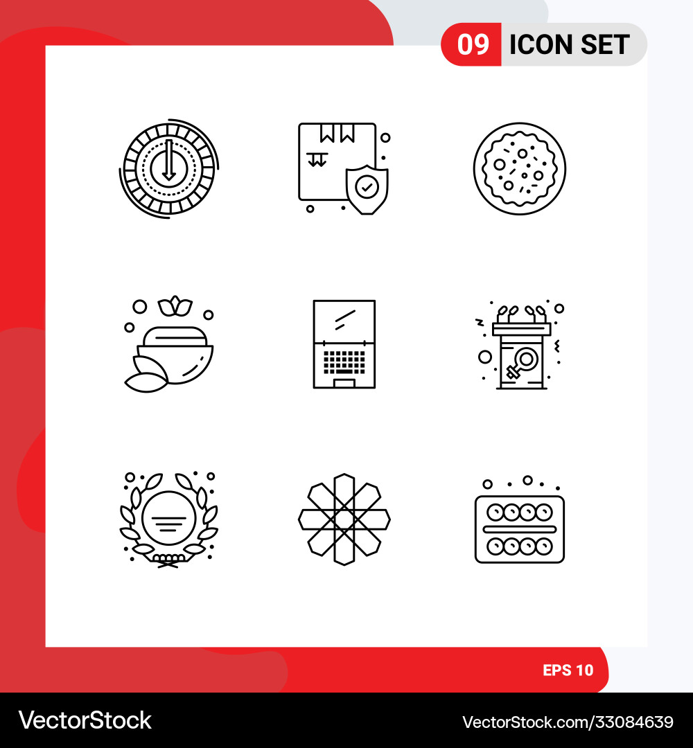9 universal outlines set for web and mobile Vector Image